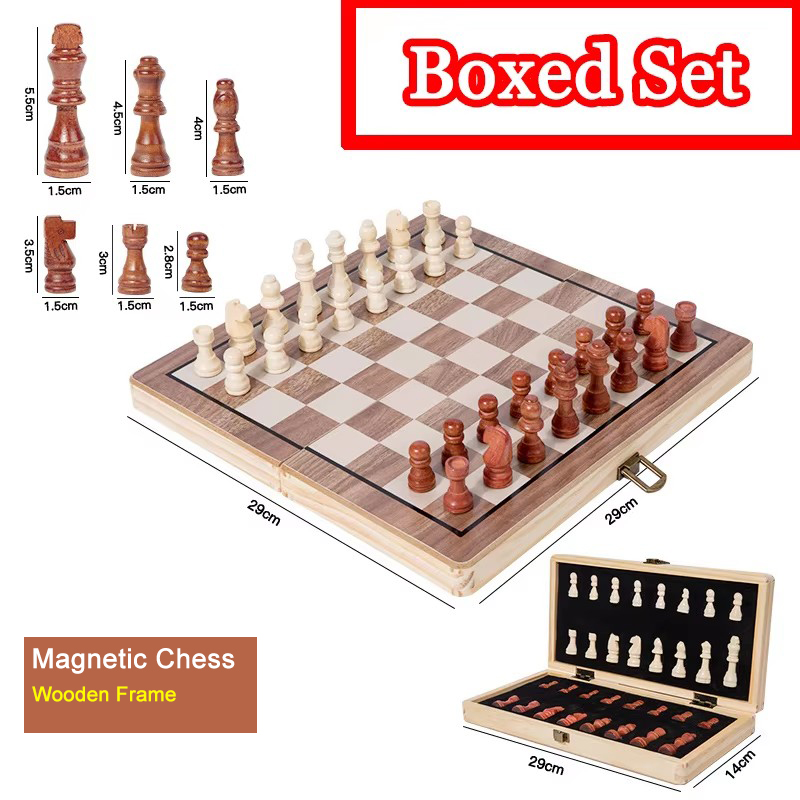 Board Game Yearbook - Conjunto de xadrez dobrável de madeira