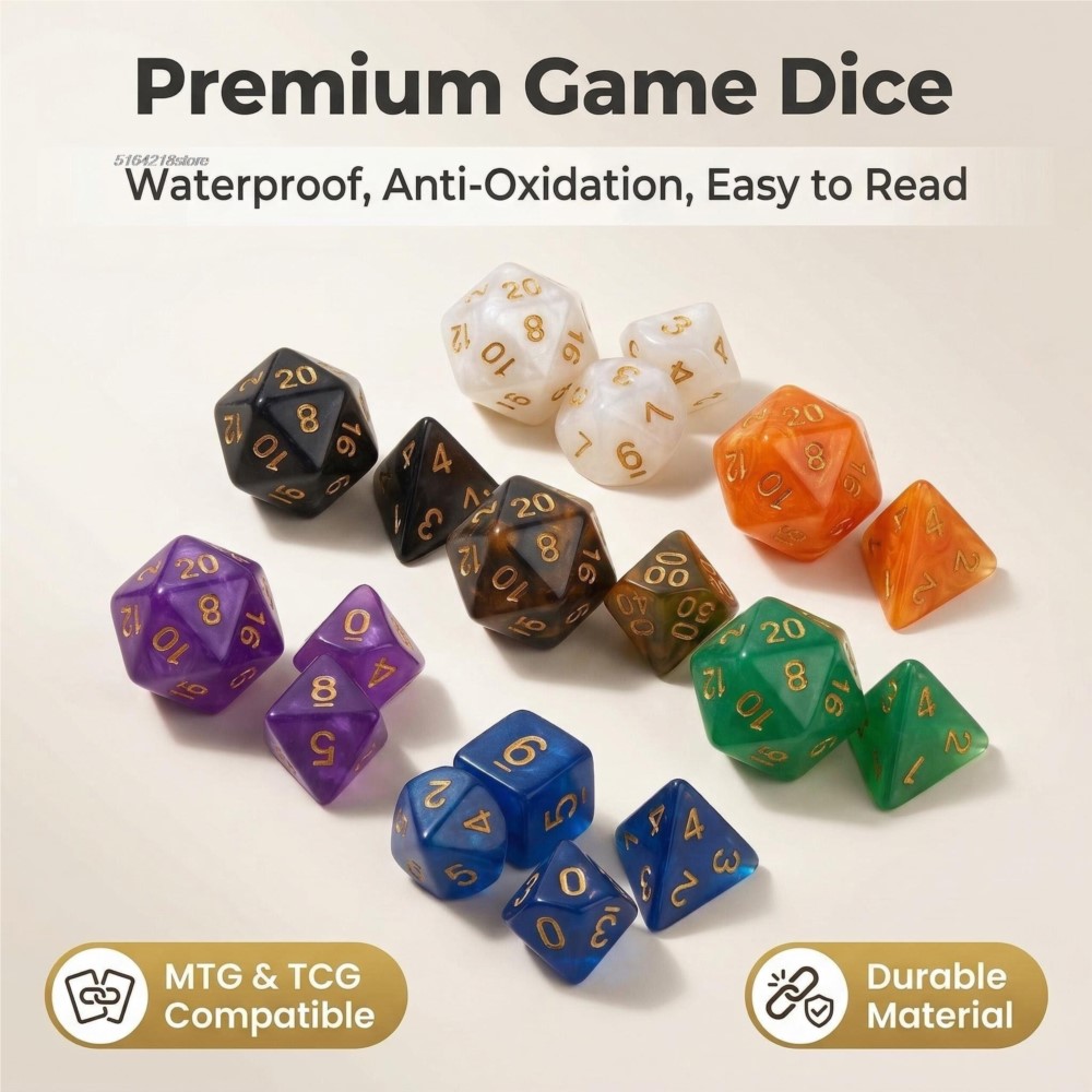 Conjunto de 7 peças de dados p - Board Game Economy avaliação e preço